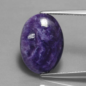 7.75캐럿 천연 바이올렛 차로아이트, 타원형 컷, 18×13 mm, 불투명체