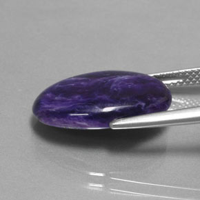 7.75캐럿 천연 바이올렛 차로아이트, 타원형 컷, 18×13 mm, 불투명체