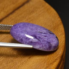 9.17캐럿 천연 바이올렛 차로아이트, 타원형 컷, 18.1×13.1 mm, 불투명체