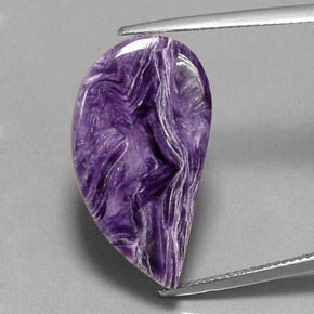 18.29캐럿 천연 바이올렛 차로아이트, 멋진 모양, 26.1×14 mm, 불투명체