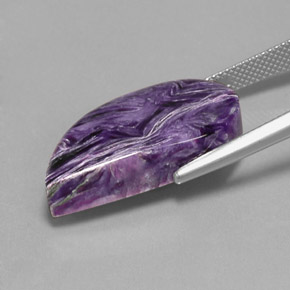18.29캐럿 천연 바이올렛 차로아이트, 멋진 모양, 26.1×14 mm, 불투명체