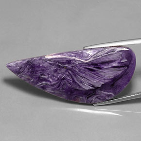 40.30캐럿 천연 바이올렛 차로아이트, 멋진 모양, 51.4×21.8 mm, 불투명체