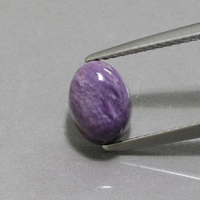 2.00캐럿 천연 바이올렛 차로아이트, 타원형 컷, 8.4×6.3 mm, 불투명체