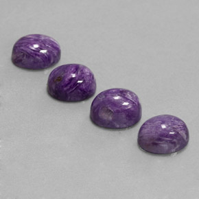 캐럿 천연 바이올렛 차로아이트 보석, 타원형 컷, 8.1×6 mm, 불투명체