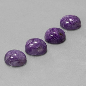 캐럿 천연 바이올렛 차로아이트 보석, 타원형 컷, 8.1×6 mm, 불투명체