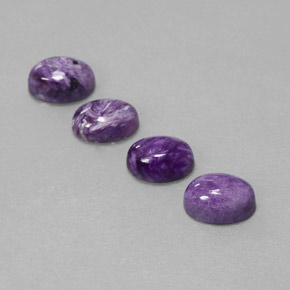 캐럿 천연 바이올렛 차로아이트 보석, 타원형 컷, 7.8×5.7 mm, 불투명체