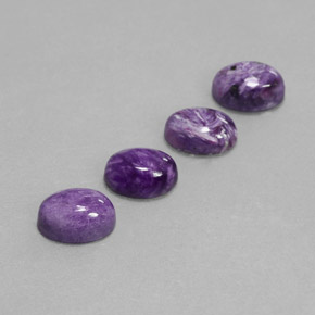캐럿 천연 바이올렛 차로아이트 보석, 타원형 컷, 7.8×5.7 mm, 불투명체