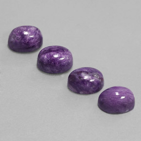 캐럿 천연 바이올렛 차로아이트 보석, 타원형 컷, 8.3×6.2 mm, 불투명체