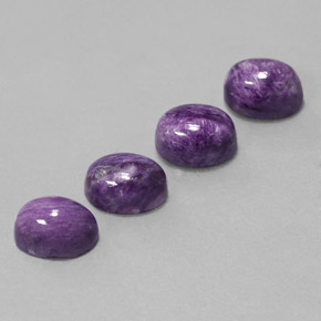 캐럿 천연 바이올렛 차로아이트 보석, 타원형 컷, 8.3×6.2 mm, 불투명체