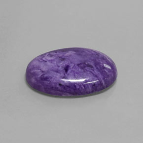 14.42캐럿 천연 바이올렛 차로아이트, 타원형 컷, 22.1×16 mm, 불투명체