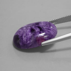 17.94캐럿 천연 제비꽃 차로아이트, 타원형 컷, 불투명체