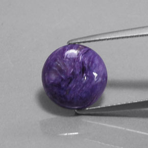 3.28캐럿 천연 바이올렛 차로아이트, 라운드 컷, 11.13 mm, 불투명체