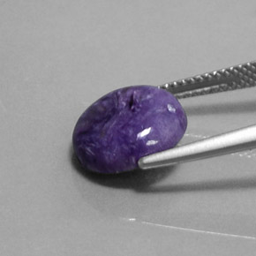 3.28캐럿 천연 바이올렛 차로아이트, 라운드 컷, 11.13 mm, 불투명체