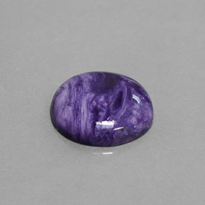5.50캐럿 천연 바이올렛 차로아이트, 라운드 컷, 13.98 mm, 불투명체