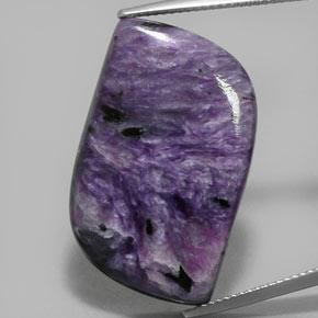 29.51캐럿 천연 바이올렛 차로아이트, 멋진 모양, 27.3×17.7 mm, 불투명체
