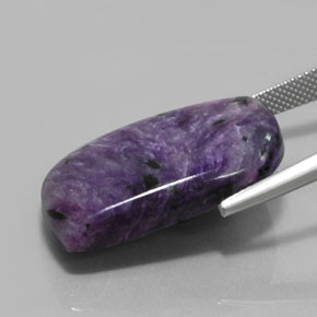 29.51캐럿 천연 바이올렛 차로아이트, 멋진 모양, 27.3×17.7 mm, 불투명체