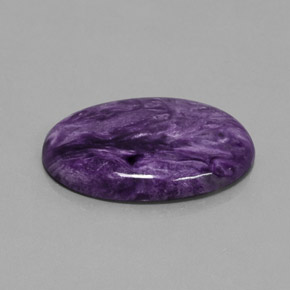 27.90캐럿 천연 바이올렛 차로아이트, 타원형 컷, 30.2×22 mm, 불투명체