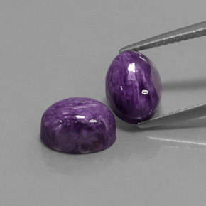 캐럿 천연 바이올렛 차로아이트 보석, 타원형 컷, 9.3×6.9 mm, 불투명체