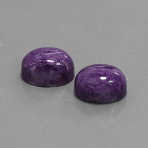 캐럿 천연 바이올렛 차로아이트 보석, 타원형 컷, 9.3×6.9 mm, 불투명체