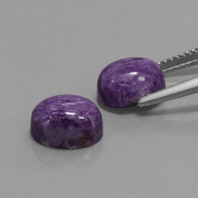 캐럿 천연 바이올렛 차로아이트 보석, 타원형 컷, 9.3×6.9 mm, 불투명체