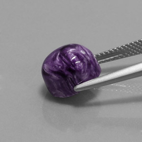 4.62캐럿 천연 바이올렛 차로아이트, 타원형 컷, 10.2×8.3 mm, 불투명체