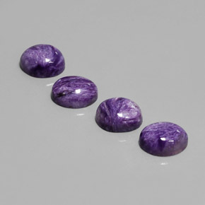 캐럿 천연 바이올렛 차로아이트 보석, 타원형 컷, 10.1×8.2 mm, 불투명체