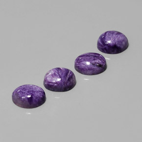 캐럿 천연 바이올렛 차로아이트 보석, 타원형 컷, 10.1×8.2 mm, 불투명체