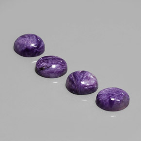 캐럿 천연 바이올렛 차로아이트 보석, 타원형 컷, 10.1×8.2 mm, 불투명체
