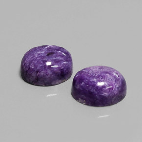 캐럿 천연 바이올렛 차로아이트 보석, 타원형 컷, 10.1×8.1 mm, 불투명체