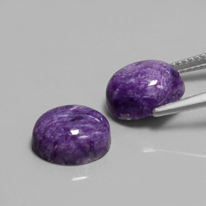 캐럿 천연 바이올렛 차로아이트 보석, 타원형 컷, 10.1×8.1 mm, 불투명체
