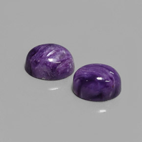 캐럿 천연 바이올렛 차로아이트 보석, 타원형 컷, 9.2×7.1 mm, 불투명체