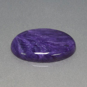 11.14캐럿 천연 바이올렛 차로아이트, 타원형 컷, 22.2×16.3 mm, 불투명체
