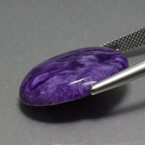 14.40캐럿 천연 제비꽃 차로아이트, 타원형 컷, 불투명체