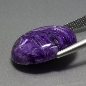 19.17캐럿 천연 제비꽃 차로아이트, 타원형 컷, 불투명체