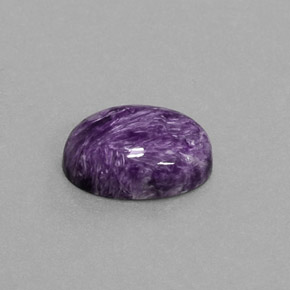 5.50캐럿 천연 바이올렛 차로아이트, 타원형 컷, 13.9×10.1 mm, 불투명체