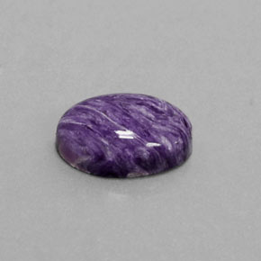 5.59캐럿 천연 바이올렛 차로아이트, 타원형 컷, 14.2×10.2 mm, 불투명체