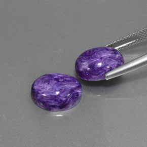 캐럿 천연 바이올렛 차로아이트 보석, 타원형 컷, 12.2×10 mm, 불투명체
