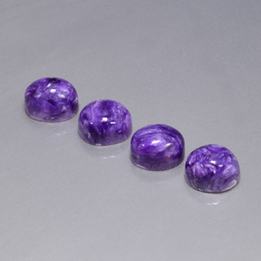 캐럿 천연 바이올렛 차로아이트 보석, 타원형 컷, 9.2×7.2 mm, 불투명체