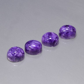 캐럿 천연 바이올렛 차로아이트 보석, 타원형 컷, 9.2×7.2 mm, 불투명체