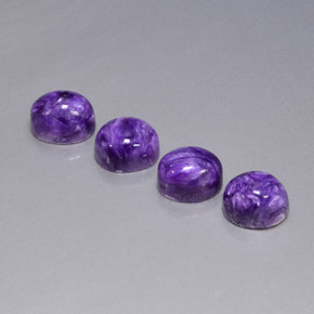 캐럿 천연 바이올렛 차로아이트 보석, 타원형 컷, 9.2×7.2 mm, 불투명체