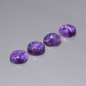캐럿 천연 바이올렛 차로아이트 보석, 타원형 컷, 9.2×7.2 mm, 불투명체