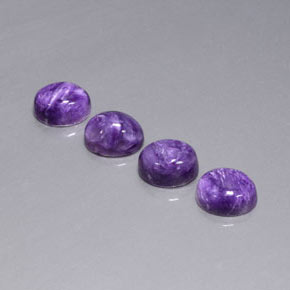 캐럿 천연 바이올렛 차로아이트 보석, 타원형 컷, 9.2×7.2 mm, 불투명체