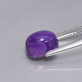 1.96캐럿 천연 바이올렛 차로아이트, 타원형 컷, 8.2×6.2 mm, 불투명체