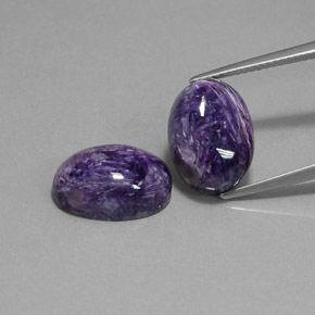 캐럿 천연 바이올렛 차로아이트 보석, 타원형 컷, 13.6×10 mm, 불투명체