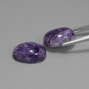 캐럿 천연 바이올렛 차로아이트 보석, 타원형 컷, 13.6×10 mm, 불투명체