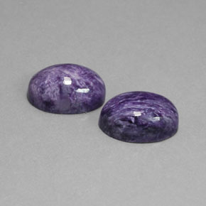 캐럿 천연 바이올렛 차로아이트 보석, 타원형 컷, 14.3×10.1 mm, 불투명체