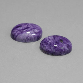 캐럿 천연 바이올렛 차로아이트 보석, 타원형 컷, 14.1×10.2 mm, 불투명체