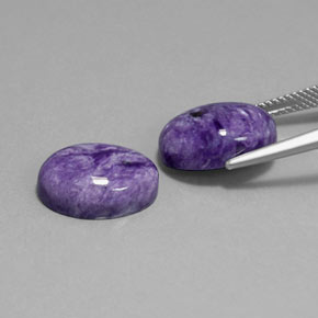 캐럿 천연 바이올렛 차로아이트 보석, 타원형 컷, 14.1×10.2 mm, 불투명체