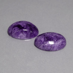 캐럿 천연 바이올렛 차로아이트 보석, 타원형 컷, 14.1×10.3 mm, 불투명체