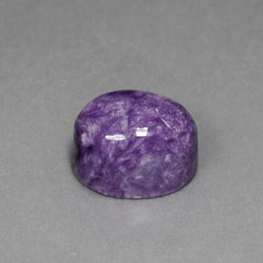 4.43캐럿 천연 바이올렛 차로아이트, 타원형 컷, 10.3×8.3 mm, 불투명체